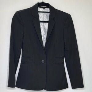Express Women's Classic Black Suit Jacket - Size 6